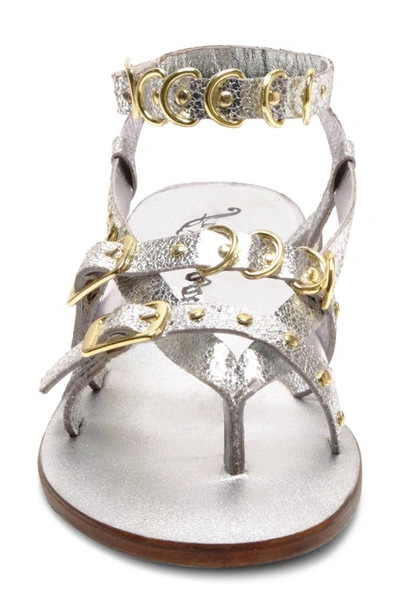 Shop Free People Midas Touch Ankle Strap Sandal In Silver