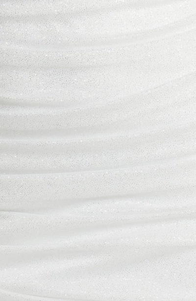 Shop Jump Apparel Glitter Matte Ruched Jersey Dress In White