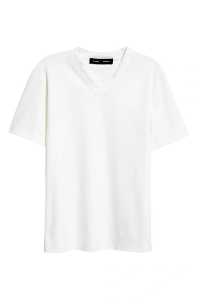 Shop Proenza Schouler Talia Monogram V-neck Cotton Jersey T-shirt In White