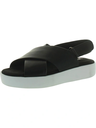 Shop Vaneli Clead Womens Faux Leather Ankle Strap Platform Sandals In Black