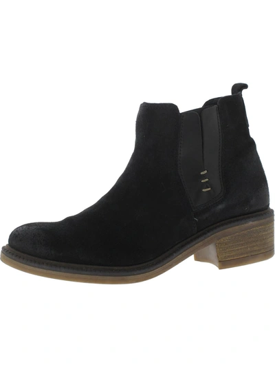 Shop Eric Michael Montreal Womens Suede Stacked Heel Ankle Boots In Black