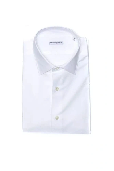 Shop Robert Friedman Cotton Men's Shirt In White