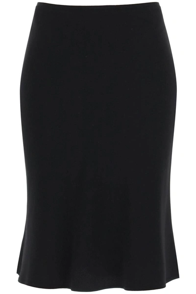 Shop Ami Alexandre Mattiussi Ami Paris Midi Crepe Skirt In In Black