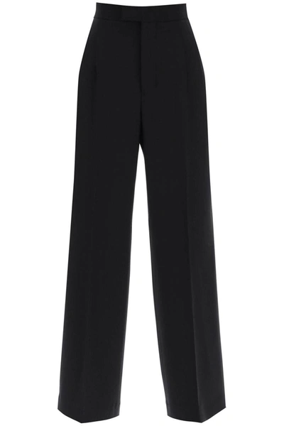 Shop Ami Alexandre Mattiussi Ami Paris Tailored Wide-leg Trousers In Black
