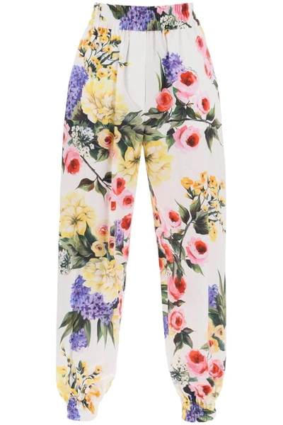 Shop Dolce & Gabbana Rose Garden Harem Pants In White