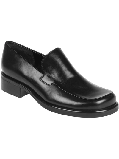 Shop Franco Sarto Bocca Womens Leather Solid Loafers In Black