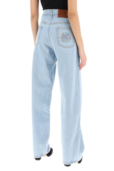 Shop Etro Low-waisted Baggy Jeans In Blue