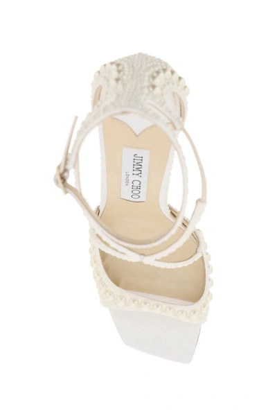 Shop Jimmy Choo Azia 95 Sandals With Pearls In Multicolor