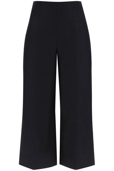 Shop Marni Wide-legged Cropped Pants With Flared In Black