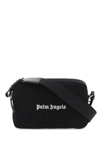 Shop Palm Angels Embroidered Logo Camera Bag With In Black