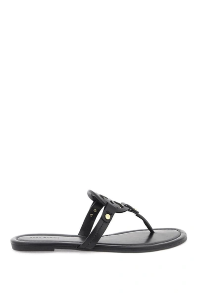 Shop Tory Burch Miller Flip-flop Slides In Black