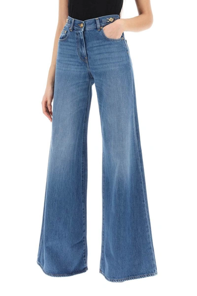 Shop Versace Flared Jeans With Medusa '95 In Blue