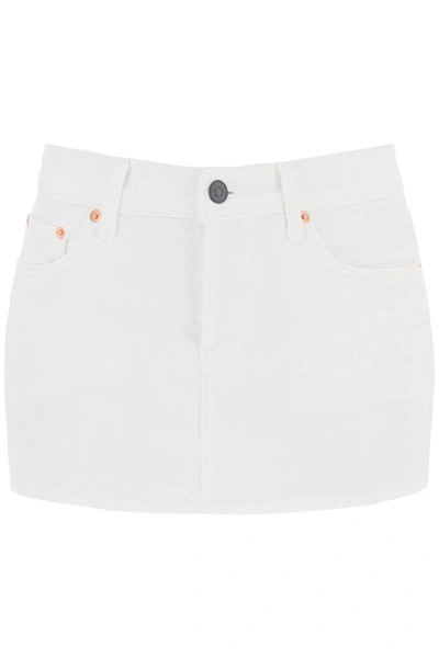 Shop Wardrobe.nyc Denim Mini Skirt In White