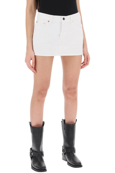 Shop Wardrobe.nyc Denim Mini Skirt In White