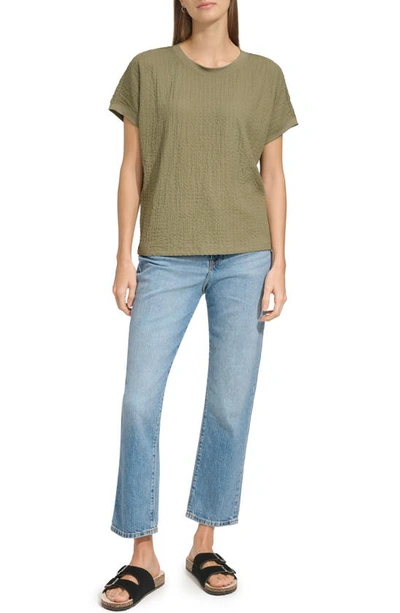 Shop Andrew Marc Puckered Top In Dusty Olive