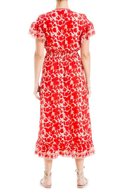 Shop Max Studio Flutter Sleeve Dress In Red