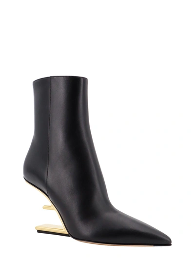 Shop Fendi Leather Ankle Boots With  O'lock Slider
