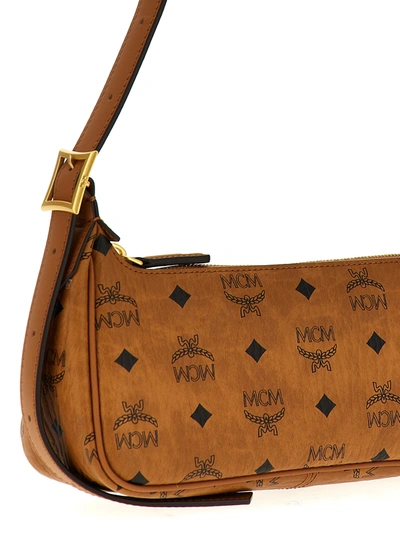 Shop Mcm Aren Visetos Shoulder Bags Brown
