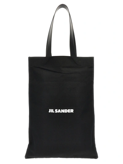 Shop Jil Sander Flat Shopper Tote Bag Black