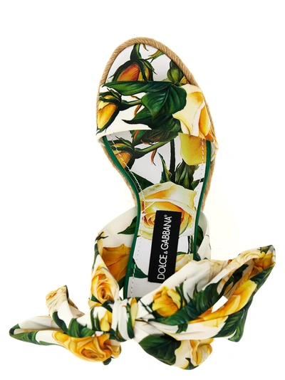 Shop Dolce & Gabbana Floral Print Wedge Wedges Multicolor