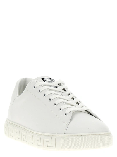 Shop Versace Greca Sneakers White