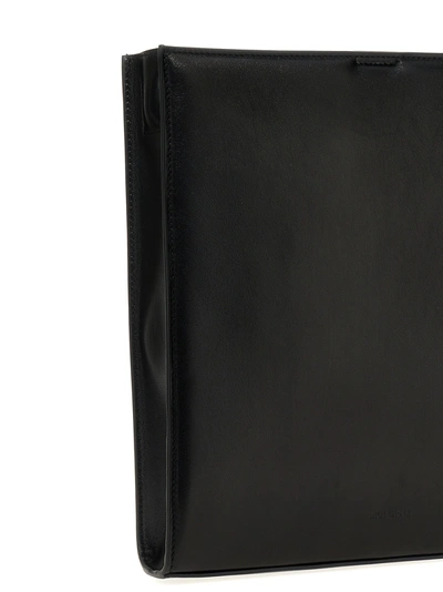 Shop Jil Sander Leather Shoulder Strap Crossbody Bags Black