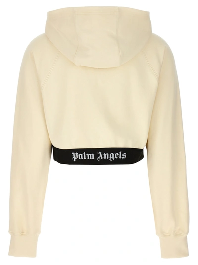 Shop Palm Angels Logo Tape Sweatshirt White/black