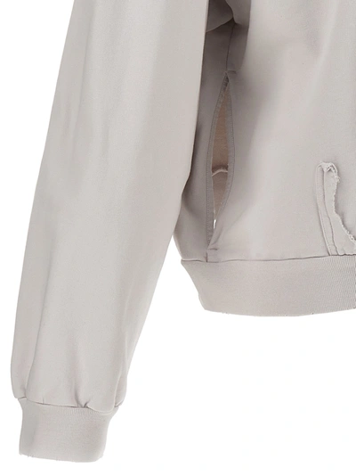 Shop Balenciaga Ripped Pocket Tape Type Sweatshirt White