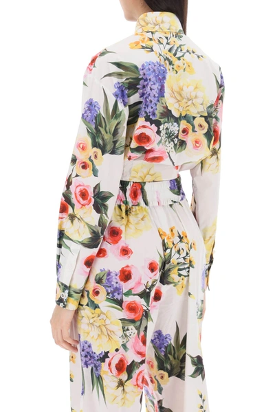 Shop Dolce & Gabbana Rose Garden Cropped Shirt