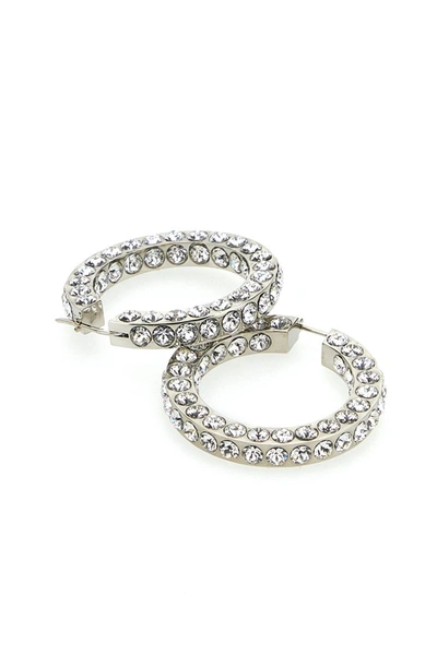 Amina Muaddi Embellished Metal Big Jaheel Earrings In Whicrysilbase