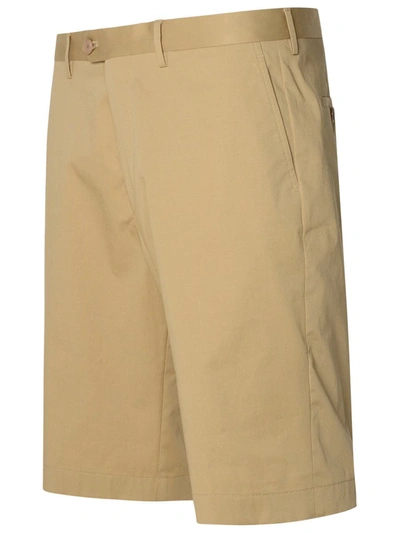 Shop Etro Beige Cotton Bermuda Shorts