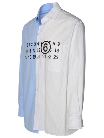 Shop Mm6 Maison Margiela Light Blue Cotton Shirt
