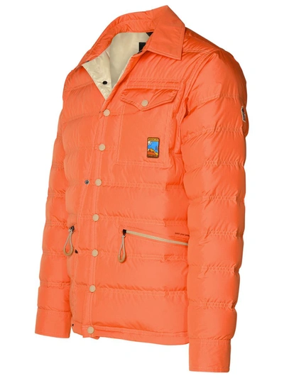 Shop Moncler Grenoble 'lavachey' Orange Polyester Down Jacket