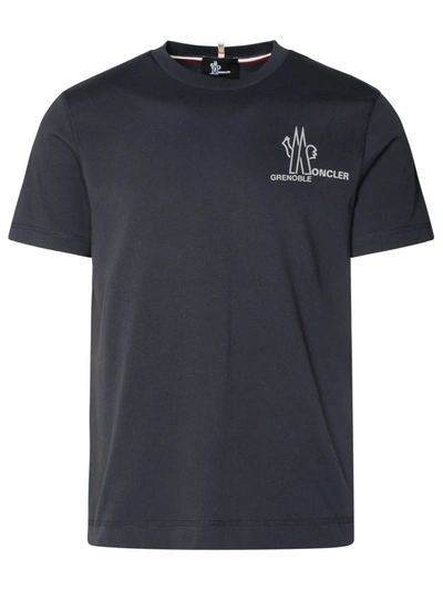 Shop Moncler Grenoble Navy Cotton T-shirt