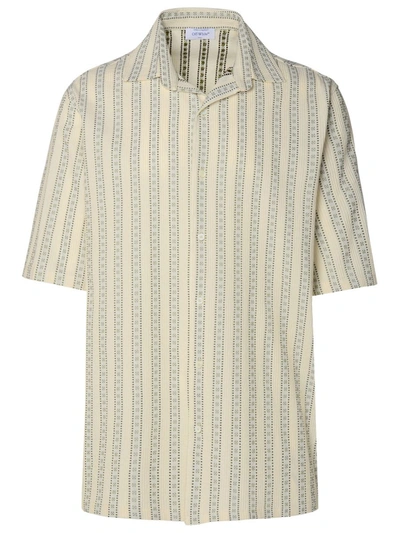 Shop Off-white Ivory Cotton Blend Shirt In Avorio