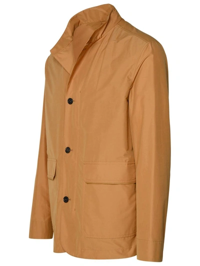 Shop Zegna Brown Cotton Blend Jacket