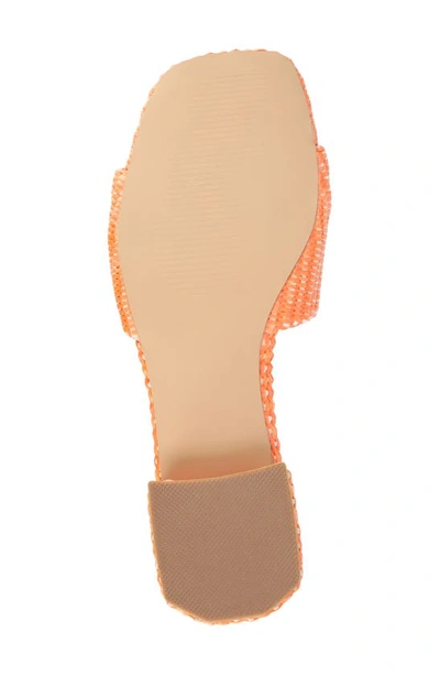 Shop Journee Collection Justina Embellished Raffia Slide Sandal In Orange
