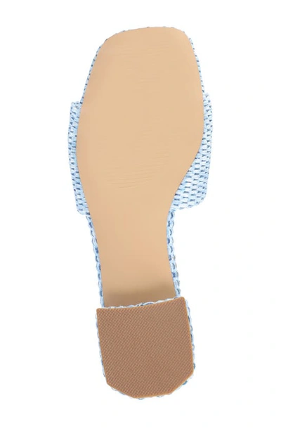 Journee Collection Justina Embellished Raffia Slide Sandal In Blue