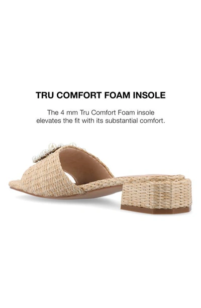 Journee Collection Justina Embellished Raffia Slide Sandal In Natural