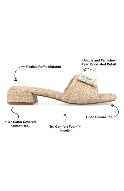 Journee Collection Justina Embellished Raffia Slide Sandal In Natural