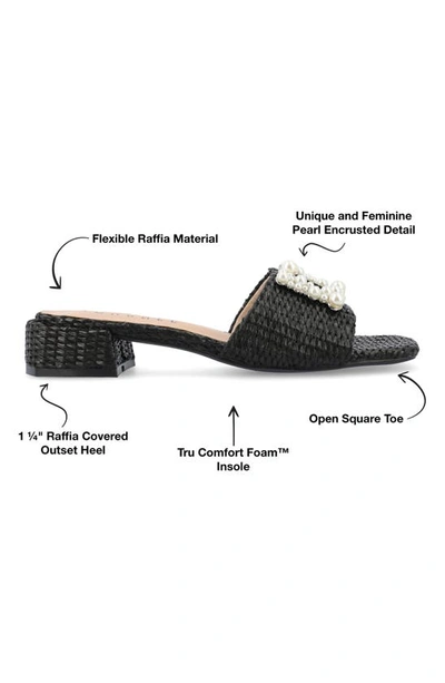 Shop Journee Collection Justina Embellished Raffia Slide Sandal In Black