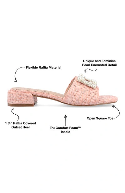 Shop Journee Collection Justina Embellished Raffia Slide Sandal In Pink