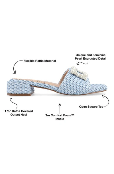 Shop Journee Collection Justina Embellished Raffia Slide Sandal In Blue