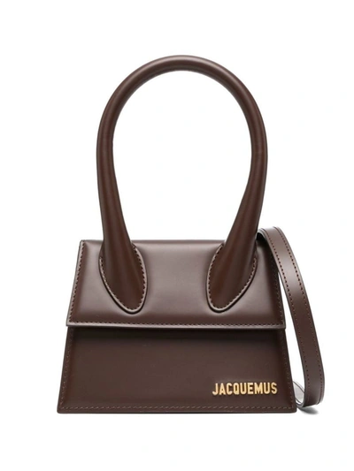Shop Jacquemus Le Chiquito Moyen Handbag In Brown