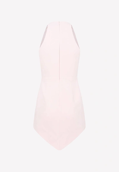 Shop David Koma Crystal-embellished Mini Dress In Pink