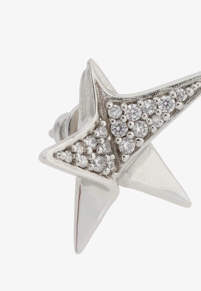 Ferragamo Crystal-embellished Star Earrings In Silver
