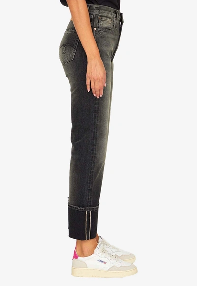 Shop R13 Cuffed Courtney Slim Jeans In Black