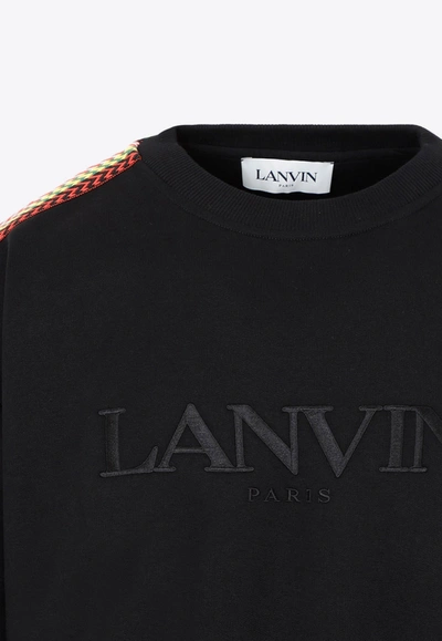 Shop Lanvin Curb Lace-embellished Sweatshirt In Black