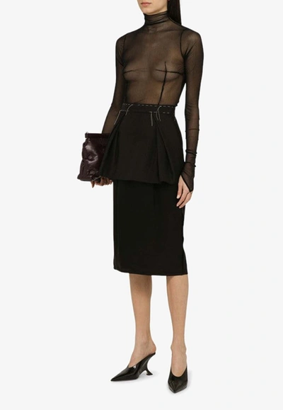 Shop Maison Margiela Deconstructed Midi Skirt In Black