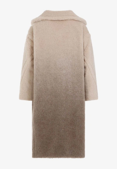 Shop Max Mara Degrade-effect Double-breasted Teddy Coat In Beige